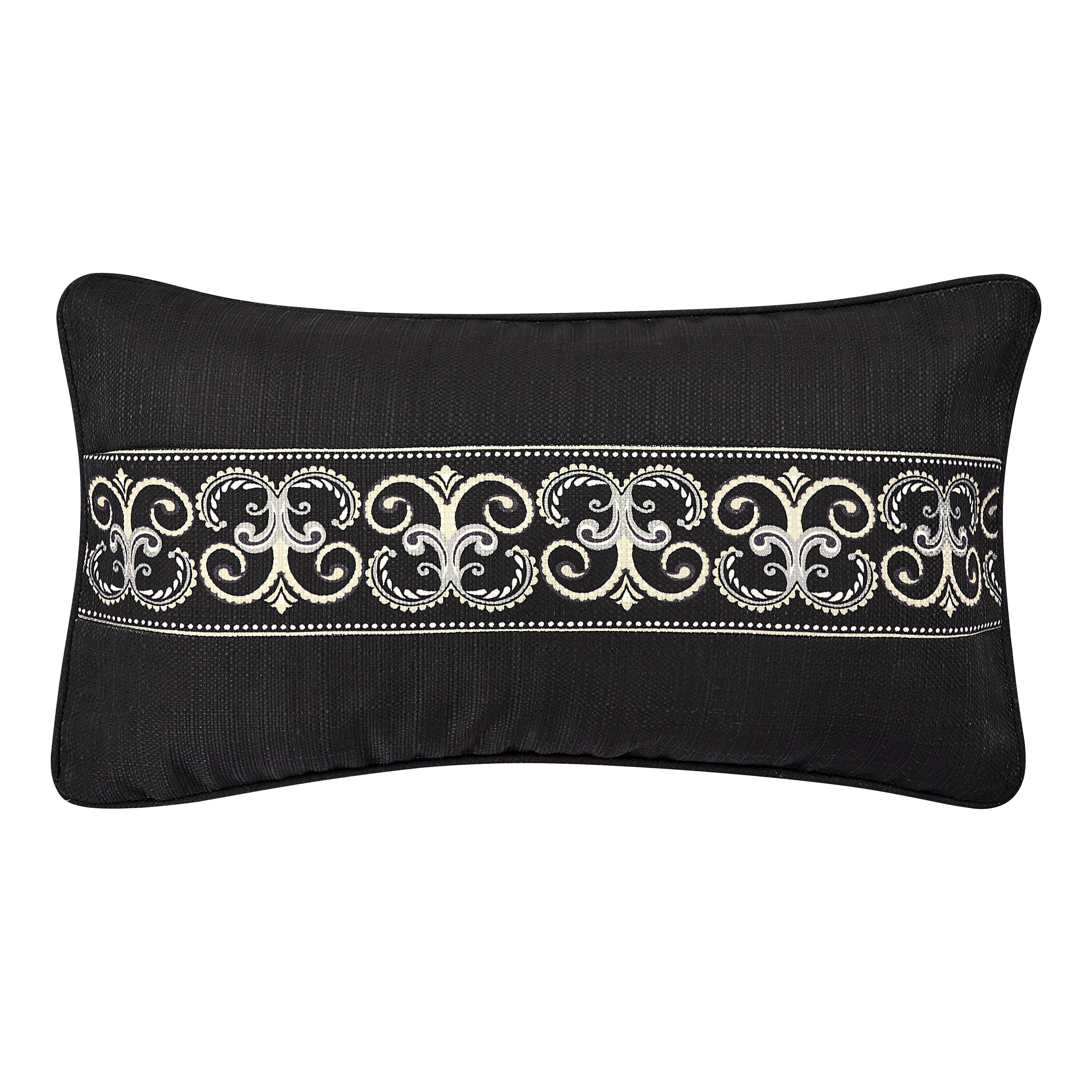 Messina Boudoir Decorative Throw Pillow, BLACK, hi-res image number 0