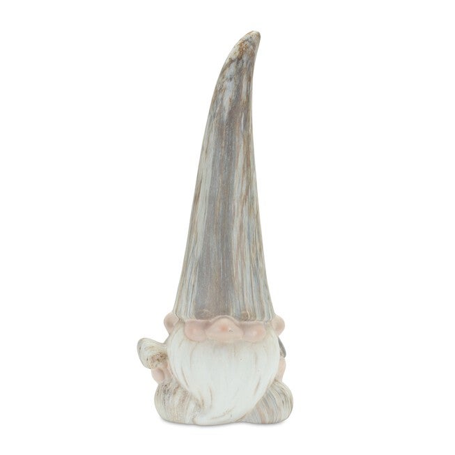 Modern Terra Cotta Gnome Figurine with Marble Finish (Set of 2), BLUE/WHITE/GREY, alternate image number null