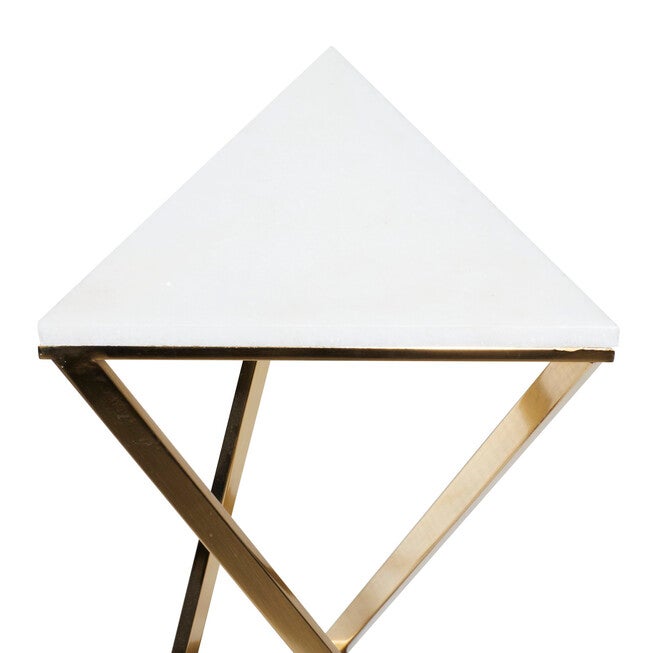 Set of 2 Gold Marble Contemporary Accent Table, 14 inches x 24 inches, , alternate image number null