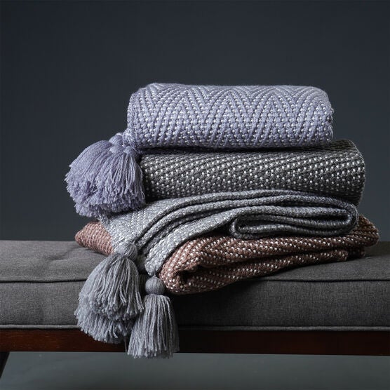 Herringbone Tassel Throw, , alternate image number null