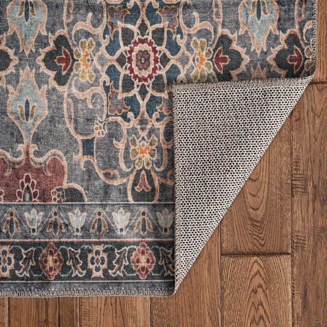 Washable Grant Teal/Ivory Rug, , on-hover image number 1