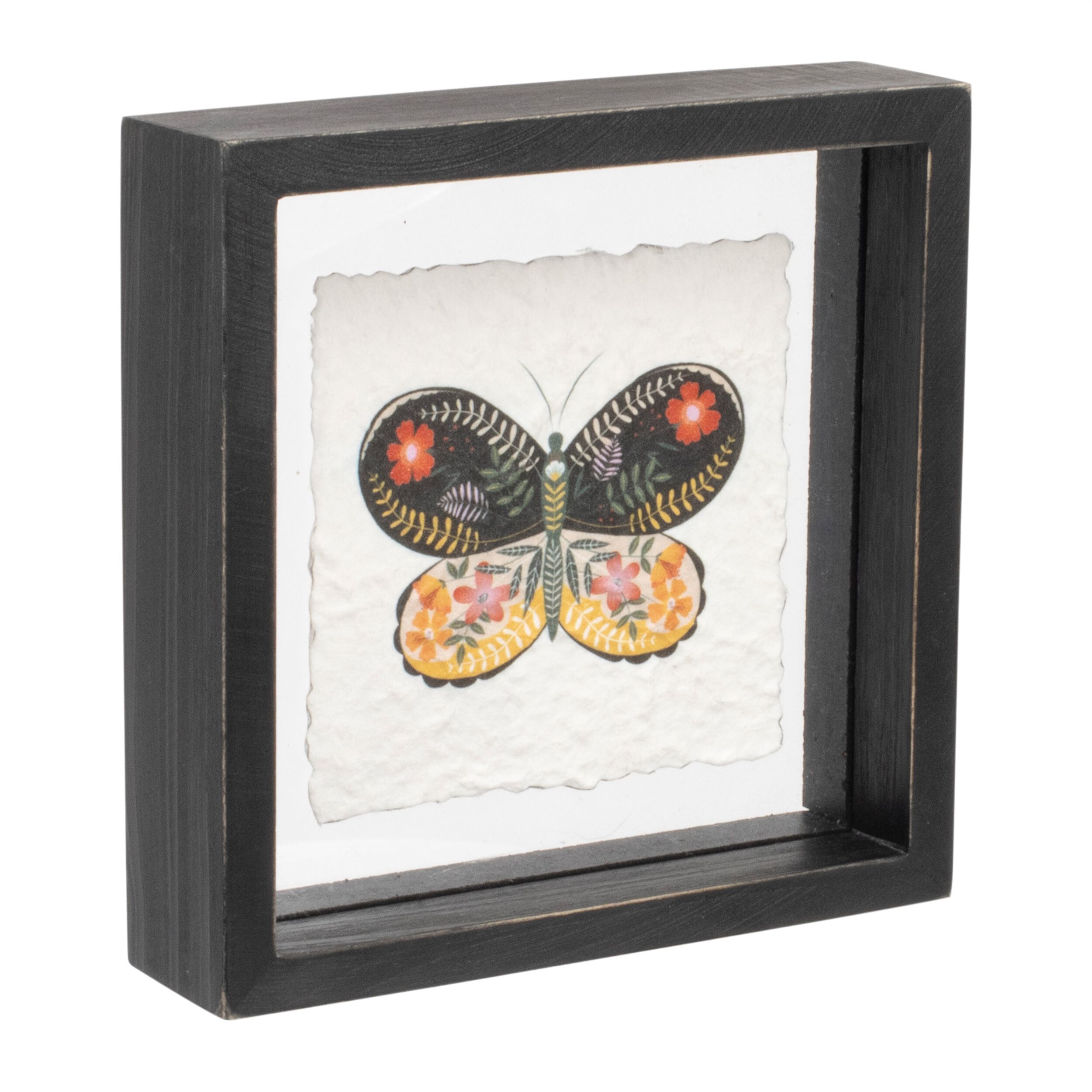 Framed Butterfly Block (Set of 2), BLACK/WHITE, alternate image number 3
