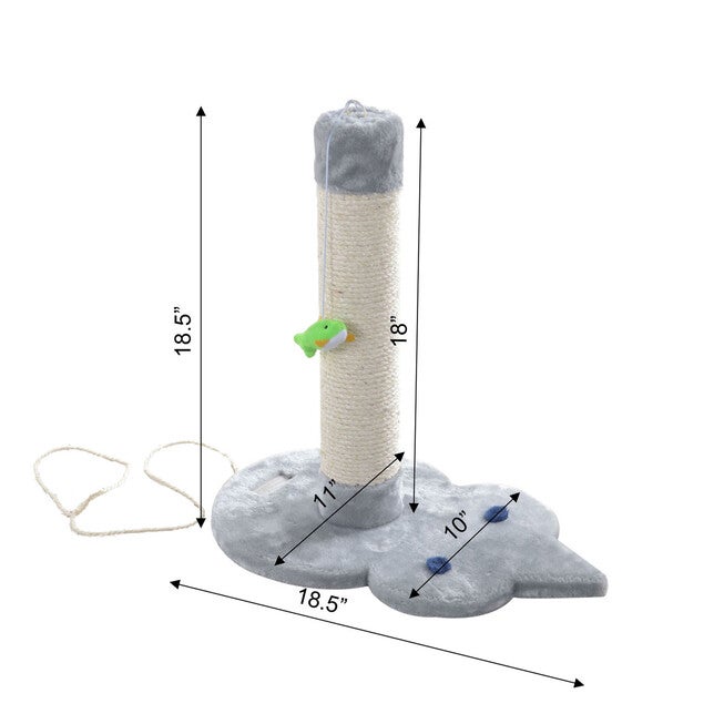 Mouse Shape Real Wood Cat Scratcher Toy, Sisal Scratching Post, , alternate image number 3