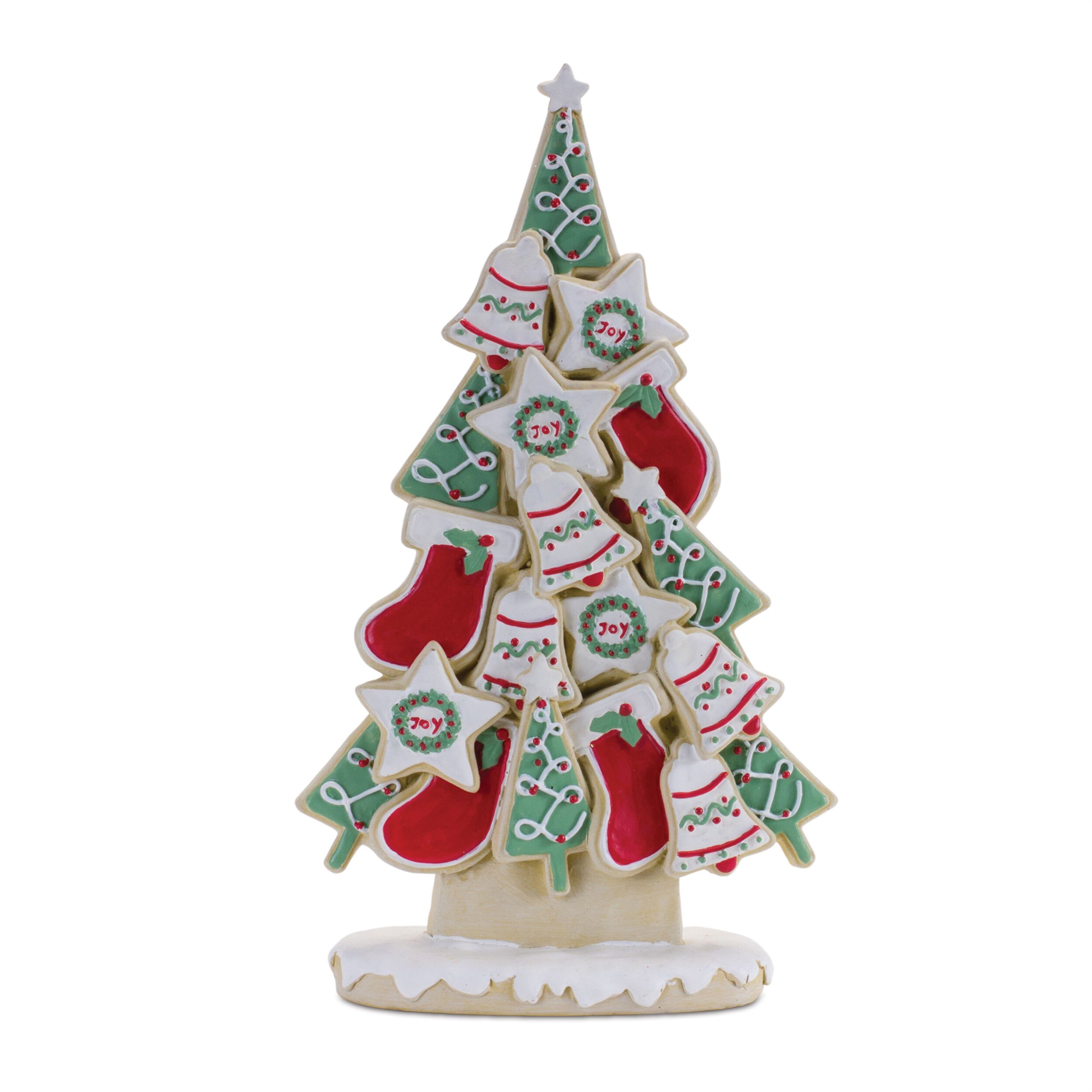 Frosted Christmas Cookie Pine Tree (Set of 2), GREEN RED WHITE, alternate image number 2