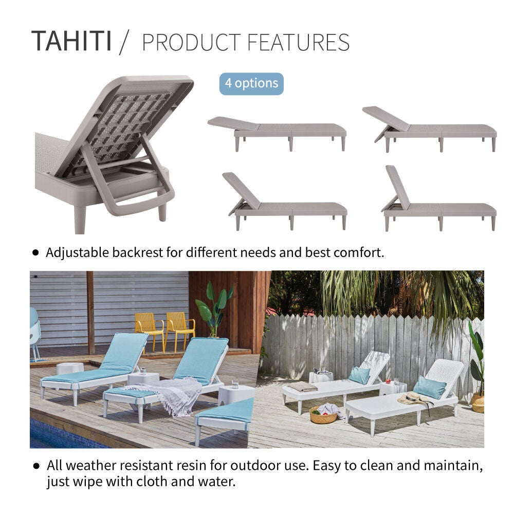 Tahiti Chaise Lounge, BROWN, alternate image number 3