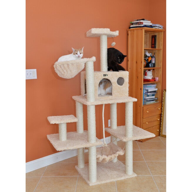 Mult-Level Real Wood Cat Tree Hammock Bed, Climbing Center, , alternate image number 2