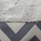 Chevron poly-cotton bolster with detachable faux fur cushion, Small Size, , alternate image number null