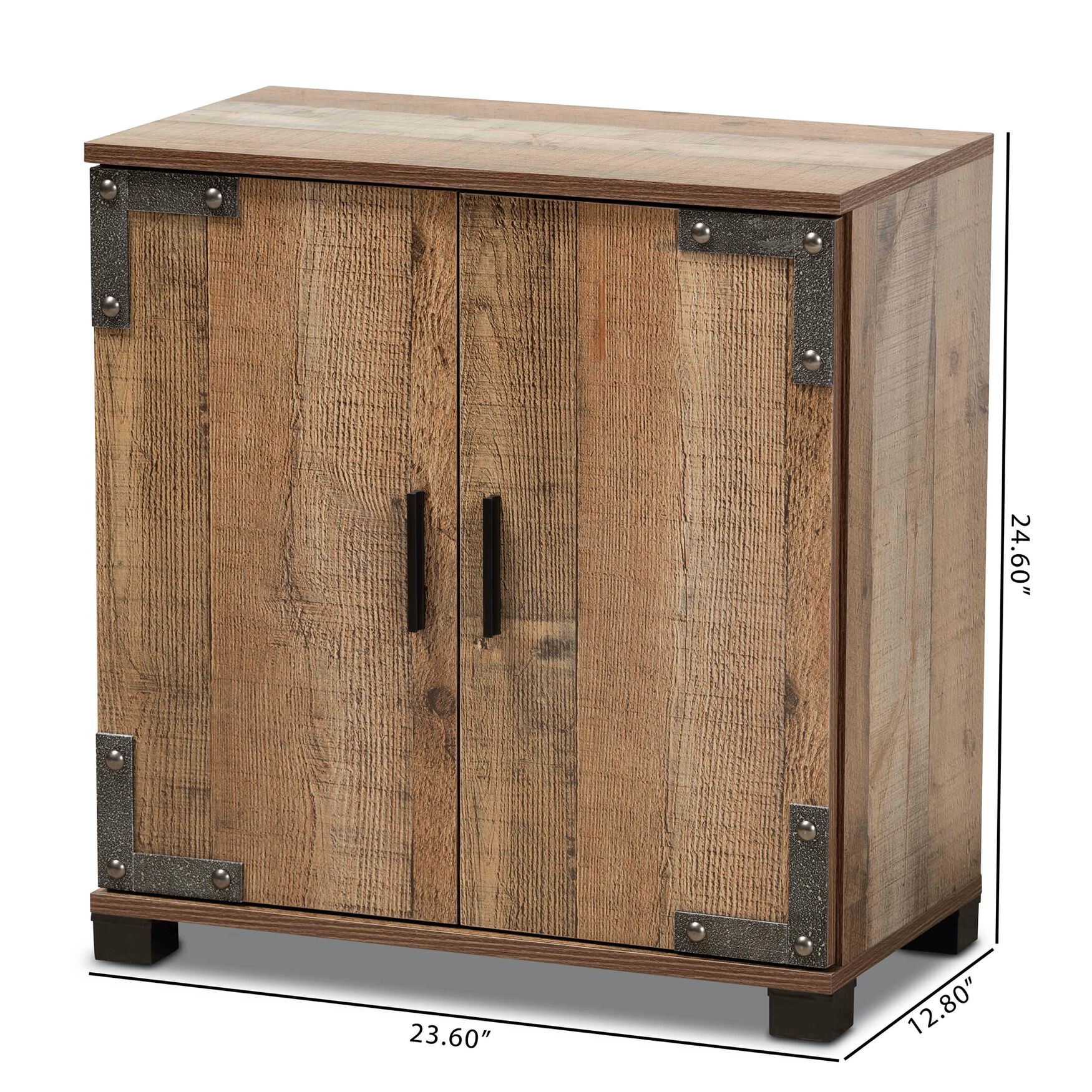 Cyrille Farmhouse Rustic Wood 2-Door Shoe Cabinet Furniture, , alternate image number 8