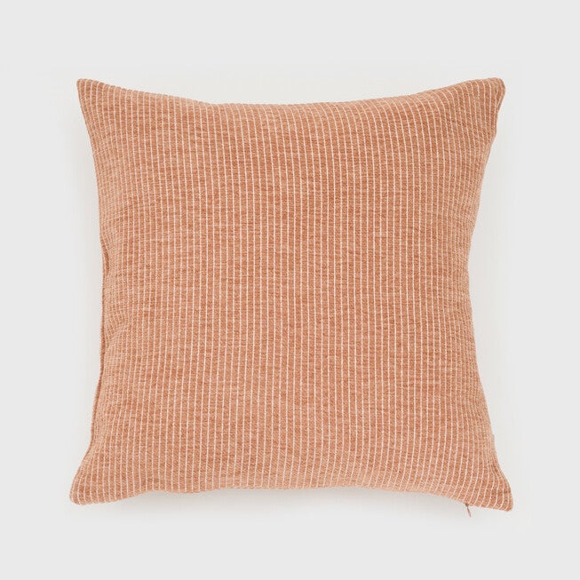 NEA WOVEN PIN STRIPES PILLOW, BROWN, hi-res image number null