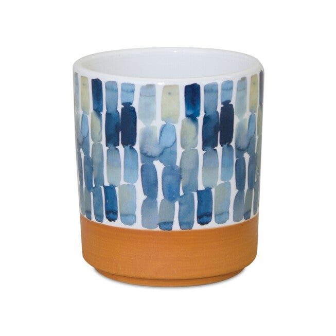 Pot (Set of 3) 3.25 inchesD x 3.5 inchesH Dolomite, BROWN/BLUE/WHITE, alternate image number null