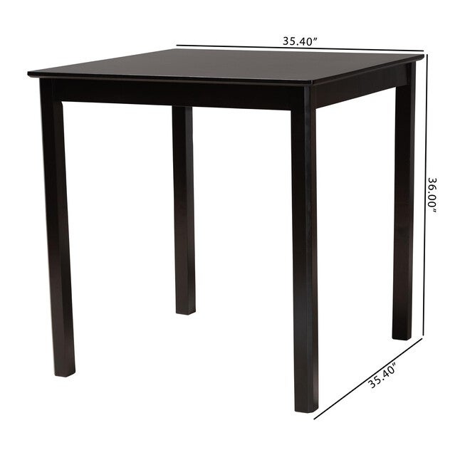 Lenoir Modern Espresso Brown Finished Wood Counter Height Pub Table, , alternate image number null