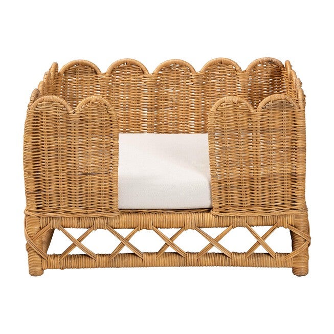 Palm Bohemian Light Honey Rattan Pet Bed, LIGHT, alternate image number null