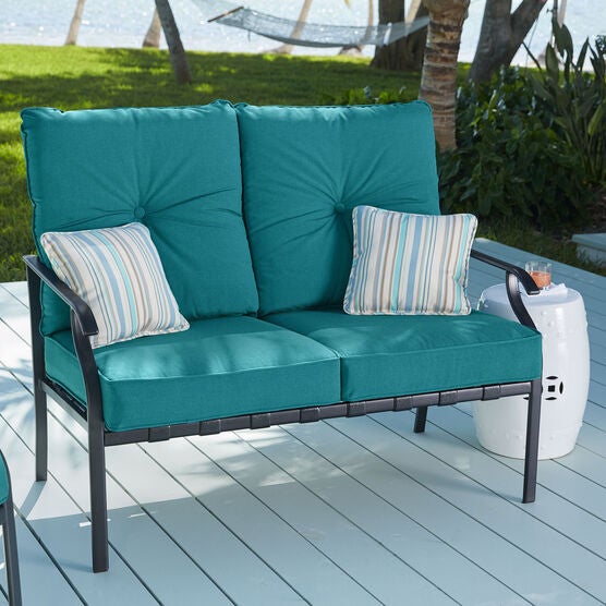 Grace Bay Deep Seating Loveseat, TEAL
