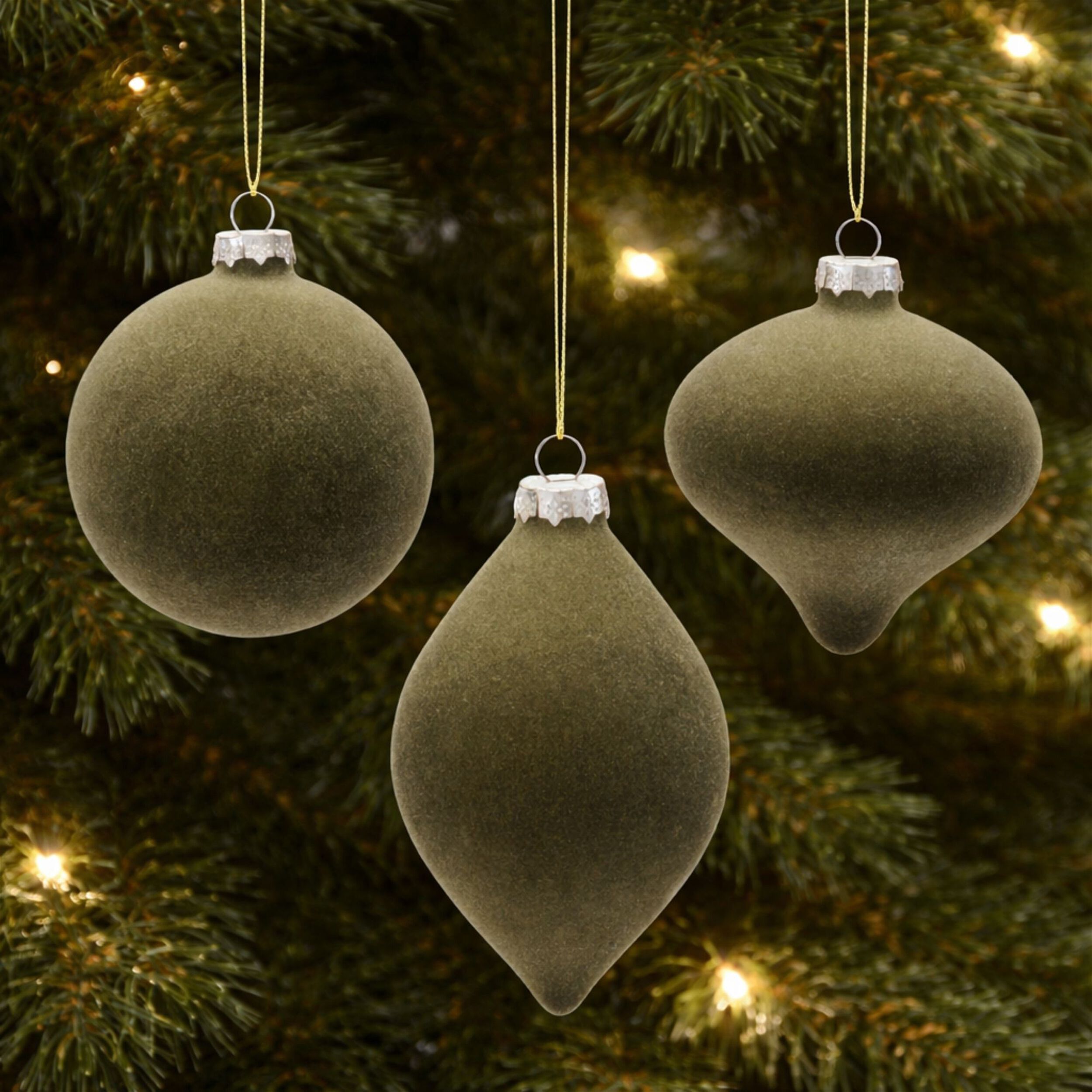Glass Ball Ornaments (Set of 6), GREEN, alternate image number 2