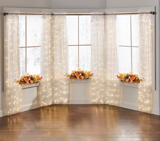 84" Pre-Lit Rod-Pocket Curtain Panel, WHITE, hi-res image number null