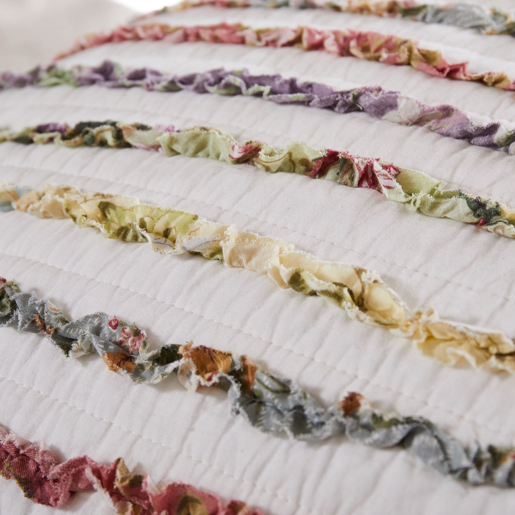 Bella Ruffle Quilted Throw Blanket, , alternate image number 5