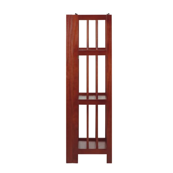 3-Shelf Folding Bookcase 14" Wide-Mahogany, , on-hover image number null