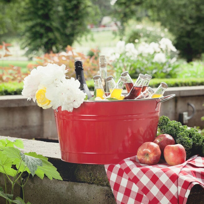 Big Red Galvanized Metal Tub, , alternate image number null