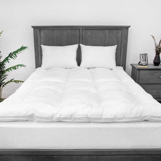 SensorPEDIC MemoryLOFT Classic 2.5-Inch Memory Foam and Fiber Mattress Topper, WHITE, hi-res image number null