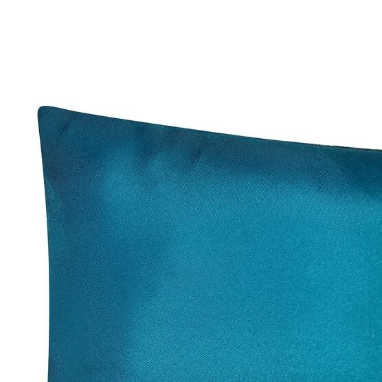 Edie @ Home Indoor/Outdoor Ombre Bias Crewel Embroidered Stripe Decorative Throw Pillow 12X24, Aqua Multi, , alternate image number null