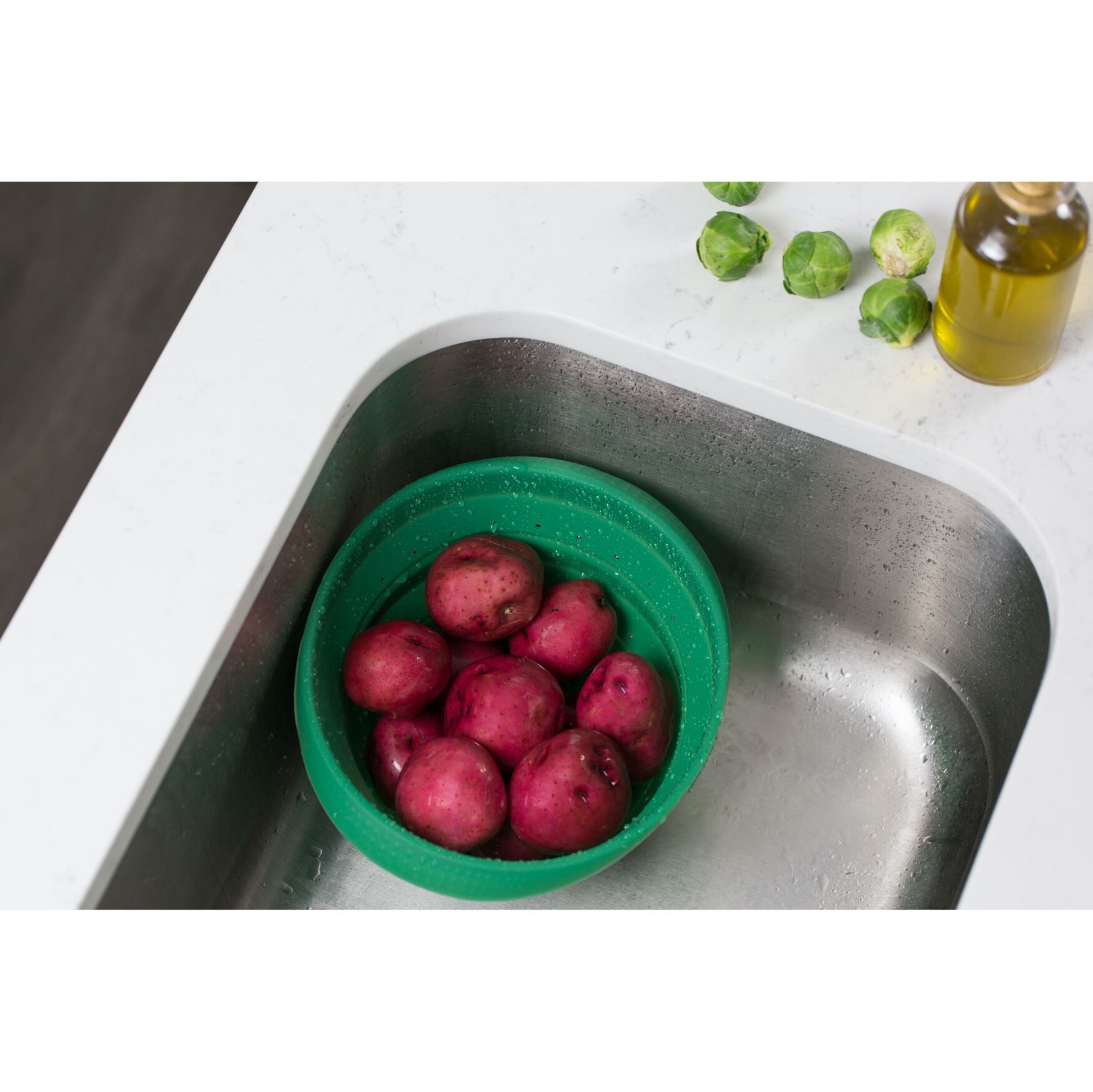 Silicone Collapsible Colander, , on-hover image number 1