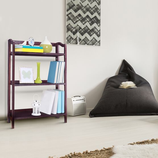 Stratford 3-Shelf Folding Bookcase-Espresso, , alternate image number null