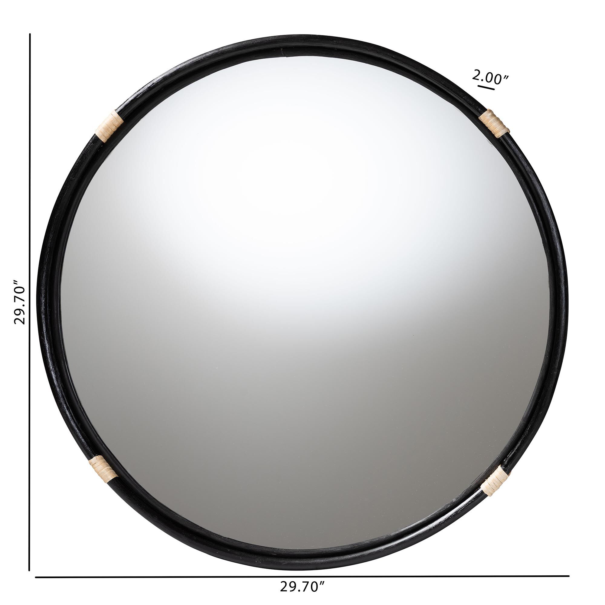 Fenicia Natural Rattan Mirror, BLACK, alternate image number 4