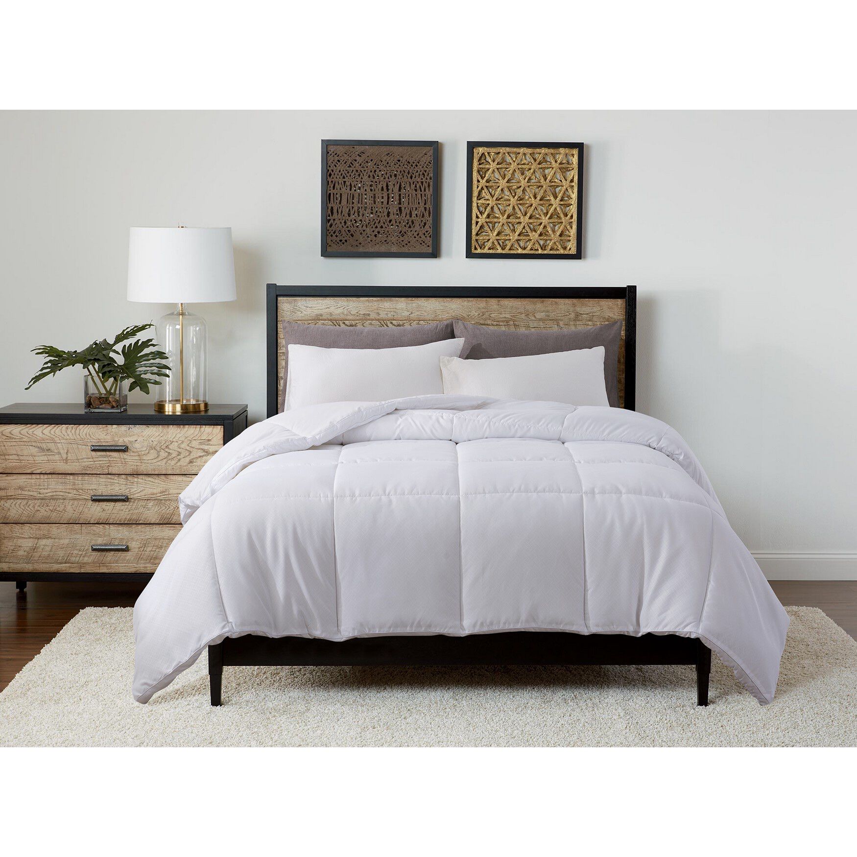 European Gusset Down Alternative Comforter, WHITE, hi-res image number 0