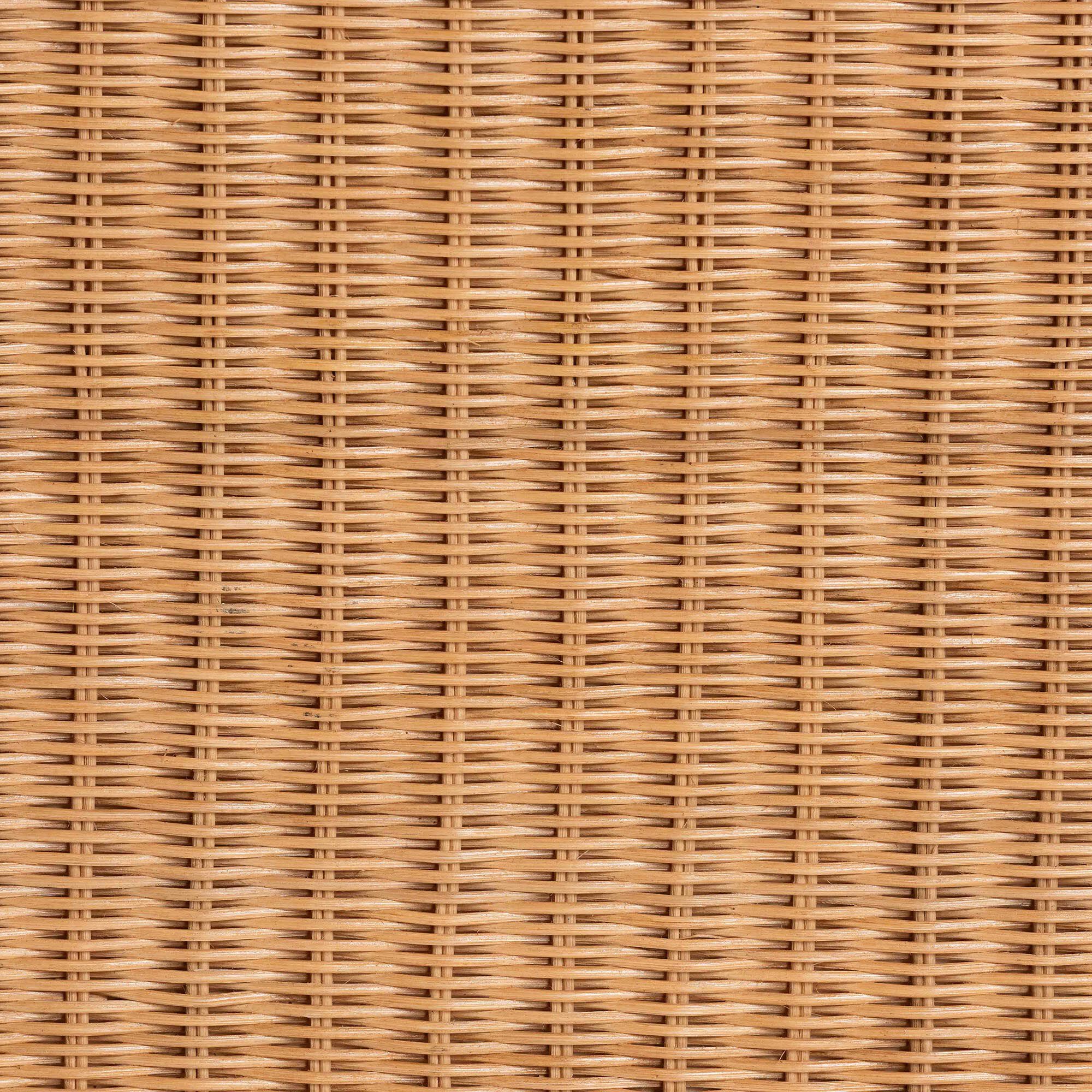 Natural rattan weave texture on ottoman