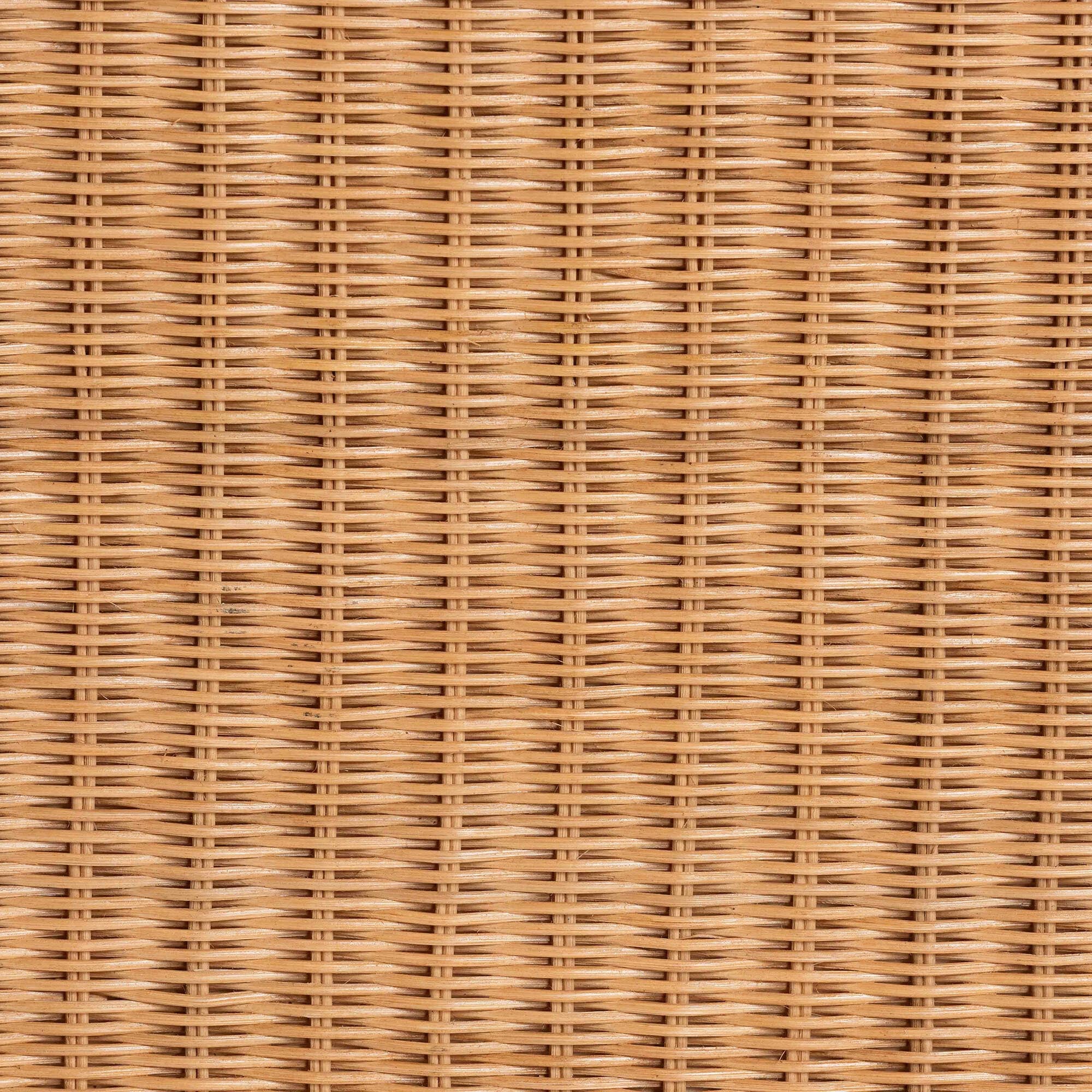 Natural rattan weave texture on ottoman