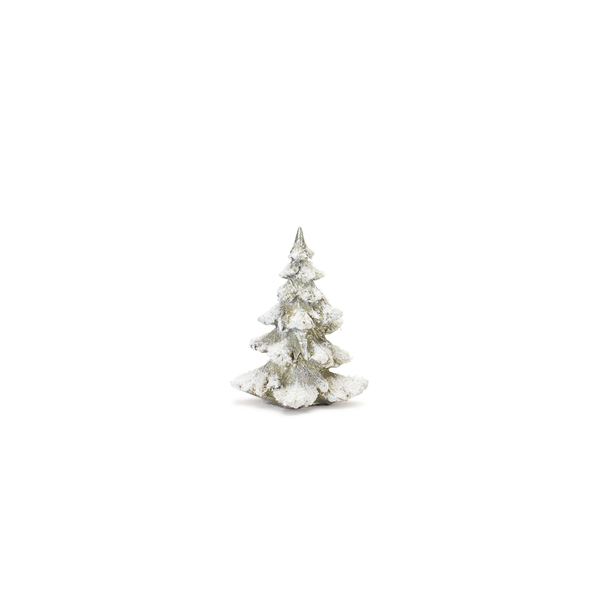 Frosted Pine Tree Decor with Silver Finish (Set of 4), SILVER, alternate image number 5