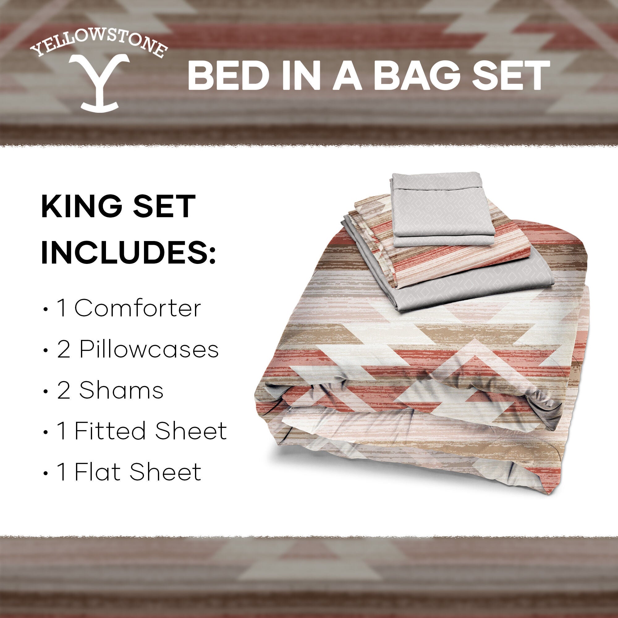 Yellowstone 7Pc King Bed in a Bag Set, YELLOWSTONE, alternate image number 4