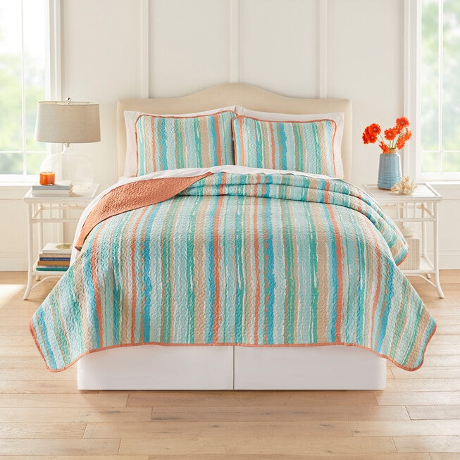 Alice Stripe Coverlet 3-PC Set, STRIPE MULTI, hi-res image number null