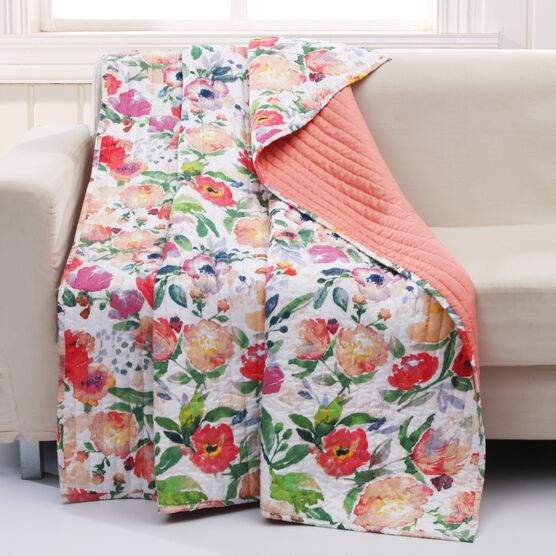 Blossom Quilted Throw Blanket, MULTI, hi-res image number null