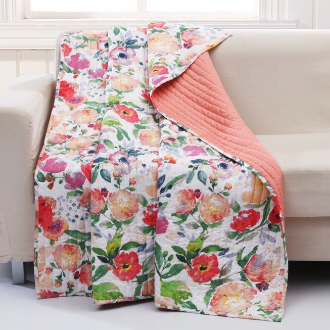 Blossom Quilted Throw Blanket, MULTI, hi-res image number 0