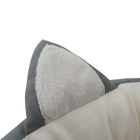 GREY poly-cotton cozy round cat bed , 18 inch, , alternate image number null