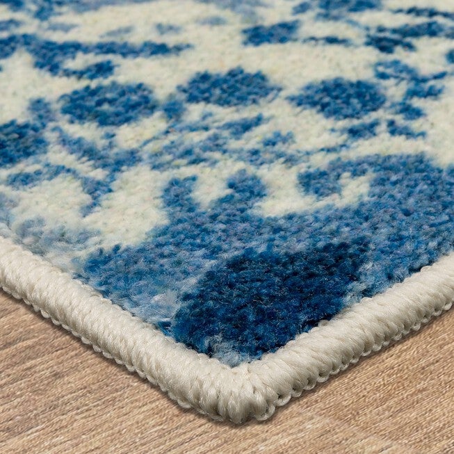 Damask Tile Navy Kitchen Rug, , on-hover image number 1