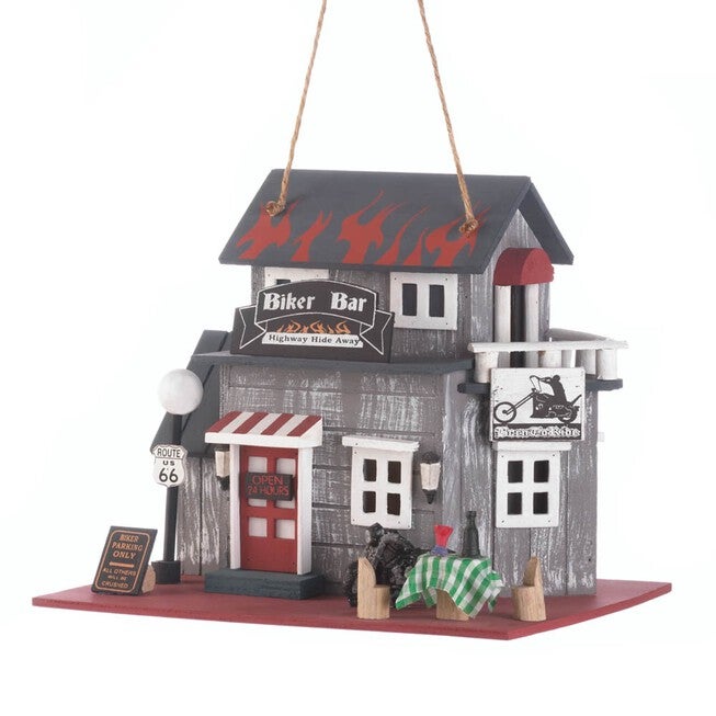 Route 66 Biker Bar Birdhouse, MULTICOLOR, hi-res image number null