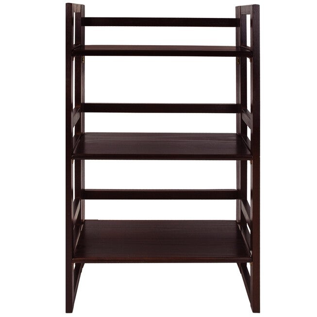 3-Shelf Folding Student Bookcase 20.75 inches Wide-Espresso, ESPRESSO, hi-res image number 0