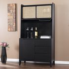 Carondale Tall Buffet Cabinet W Storage, BLACK, hi-res image number null