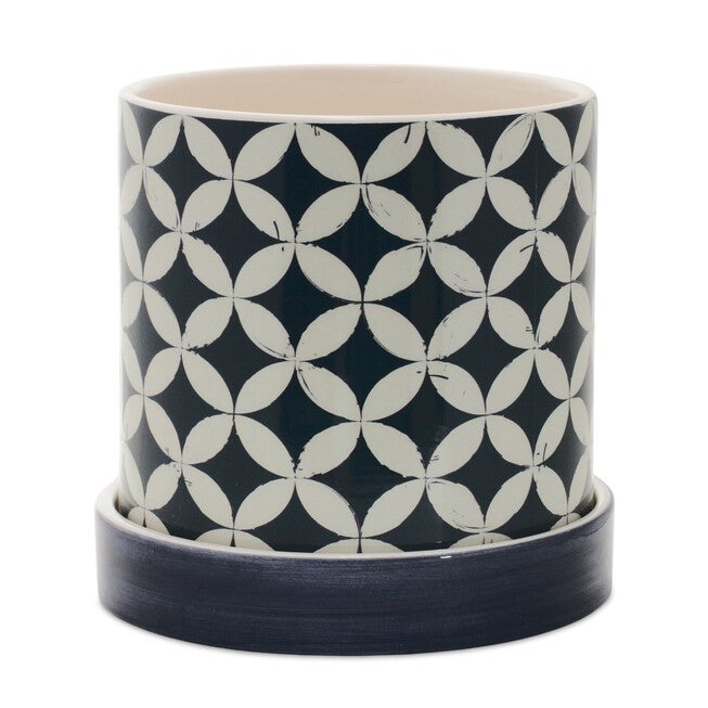 Container (Set of 2) 4.5 inchesD x 4.25 inchesH, 5.25 inchesD x 5.25 inchesH Dolomite, BLUE/WHITE, alternate image number 1