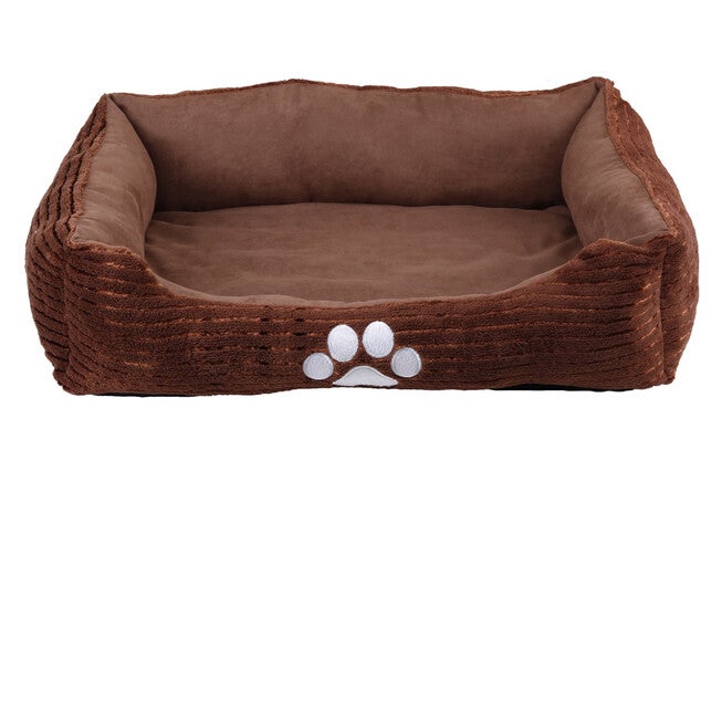 Orthopedic rectangle bolster Pet Bed,Dog Bed, super soft plush, Medium 25x21 inches COFFEE, , on-hover image number 1