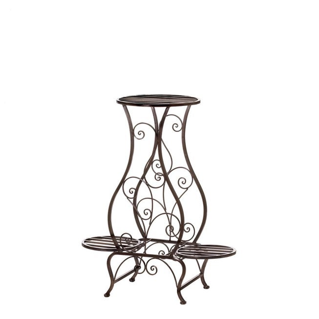 Hourglass Triple Plant Stand, BROWN, hi-res image number null