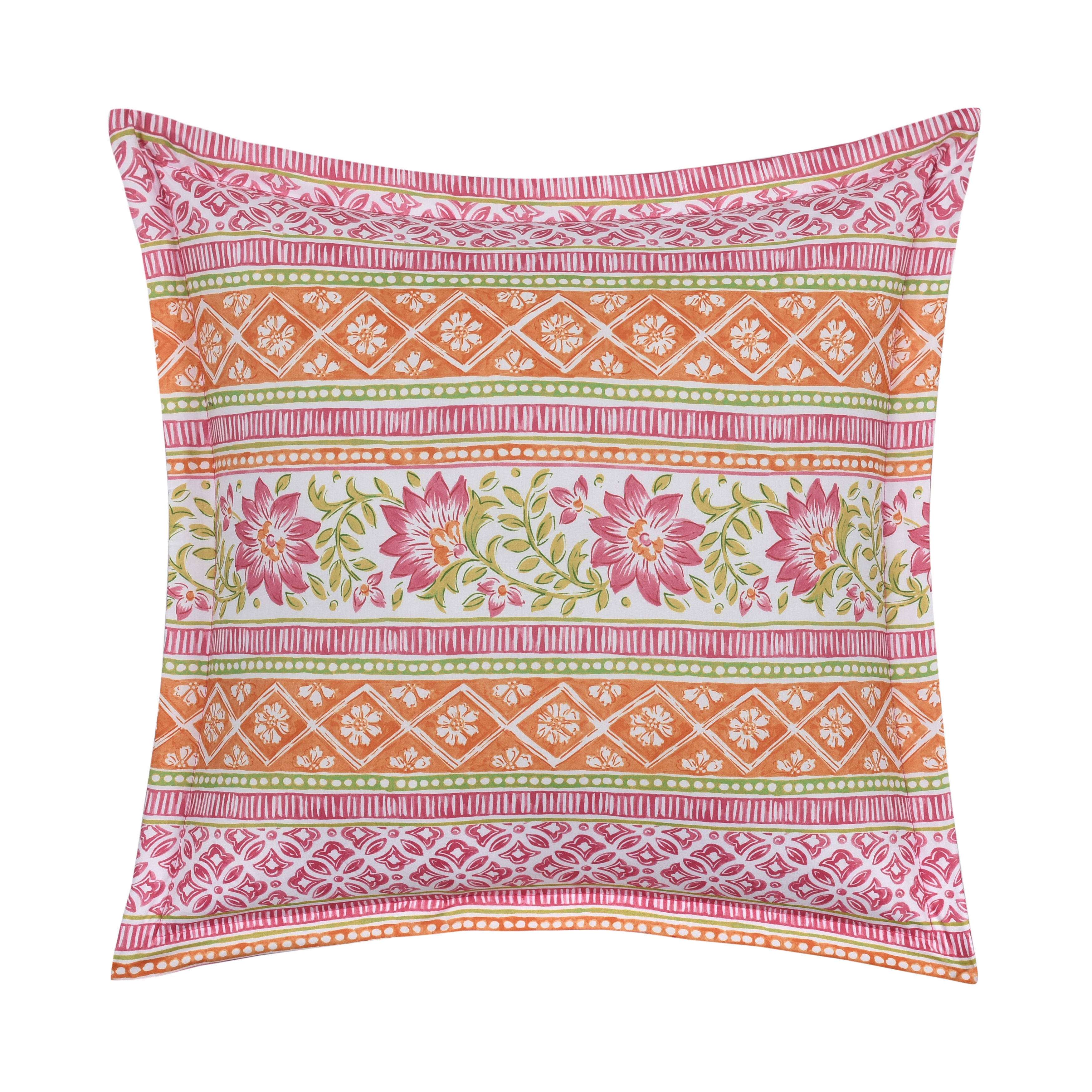 SHILOH 18 inches SQUARE DECORATIVE THROW PILLOW, PINK, hi-res image number 0
