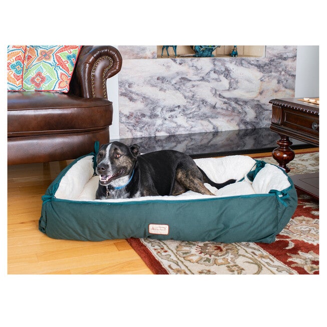 Pet Bed & Mat, Luxury soft Dog Cushion, Laurel Green/Ivory, Large, , alternate image number 4
