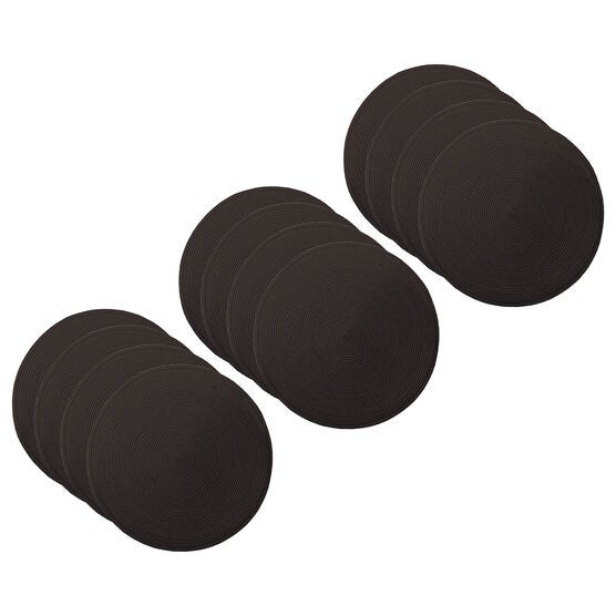 Woven Round Placemat, Set Of Twelve, BLACK, hi-res image number null