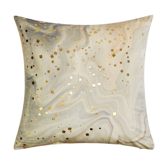 Edie@Home Quartz Marble Metallic Decorative Pillow Dec Pillow, LIGHT PASTEL PINK, hi-res image number null