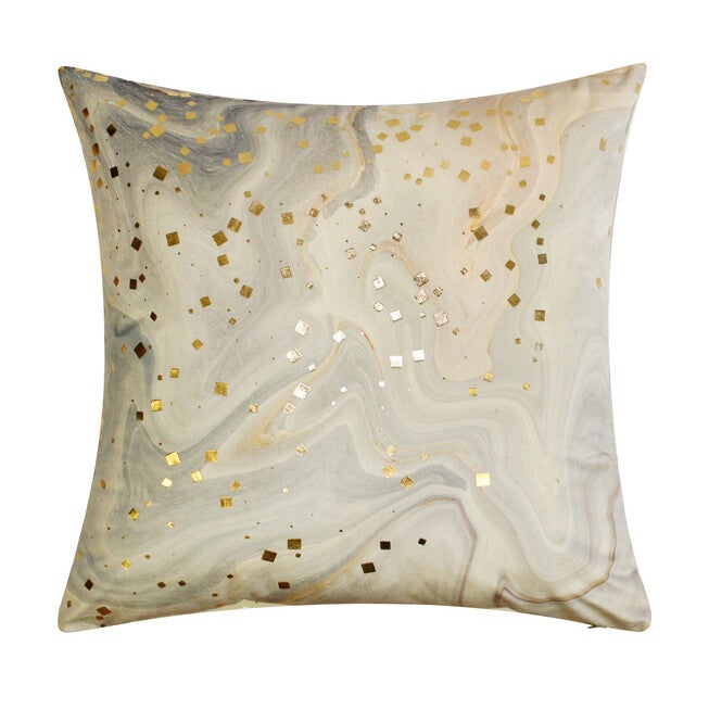 Edie@Home Quartz Marble Metallic Decorative Pillow Dec Pillow, LIGHT PASTEL PINK, hi-res image number 0