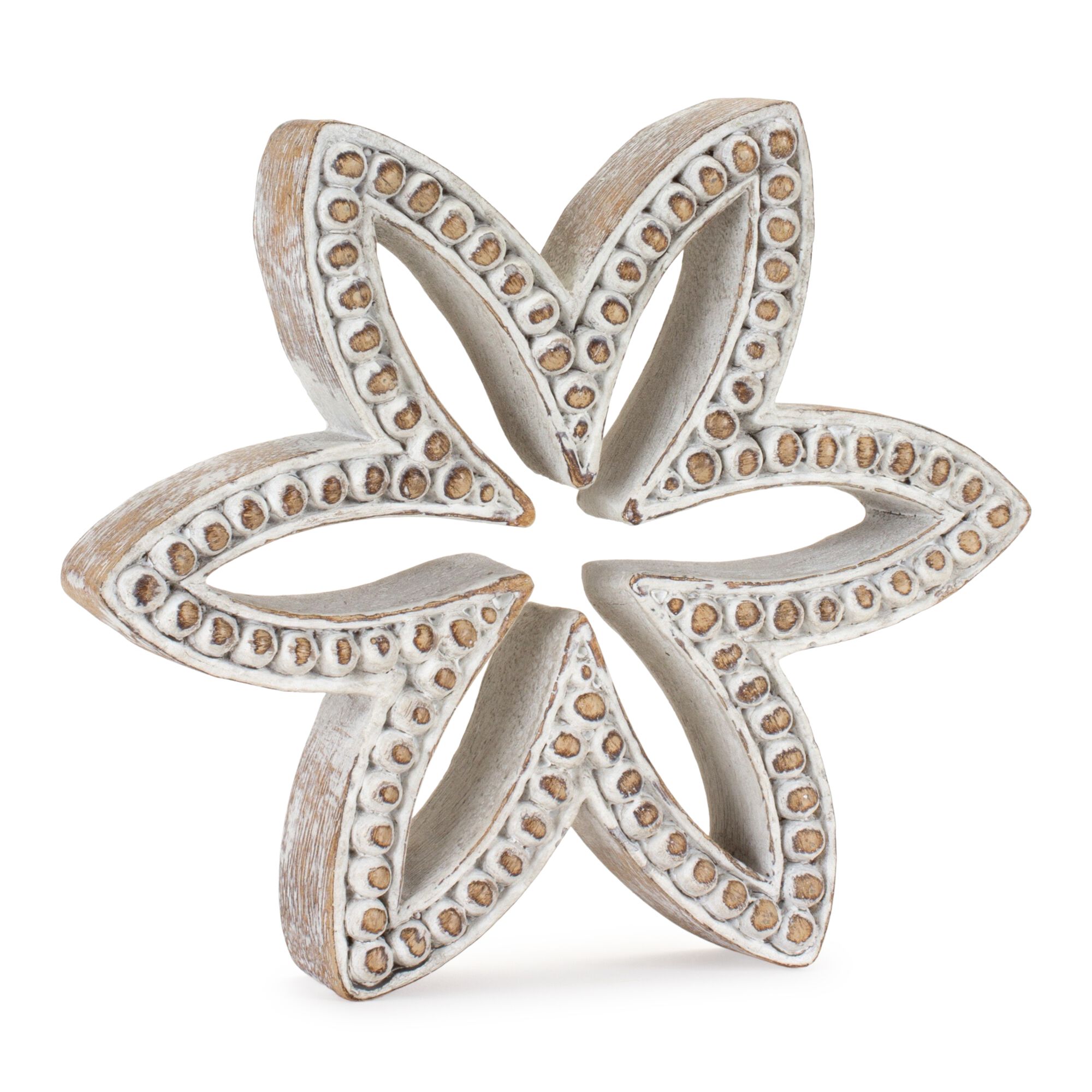 Flower Outline (Set of 3) 5.75 inchesH, 6.5 inchesH, 7 inchesH Resin, BROWN/WHITE, alternate image number 1