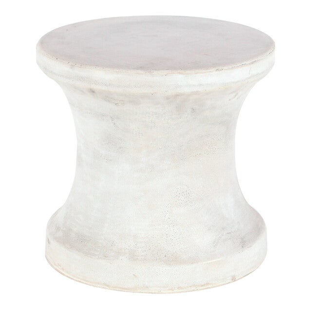 White Fiber Clay Contemporary Stool, WHITE, hi-res image number 0
